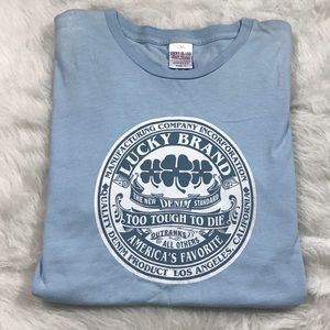 Lucky Brand Men’s Blue T-Shirt Vintage Size Large